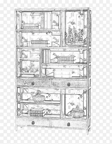 中式家具素描图