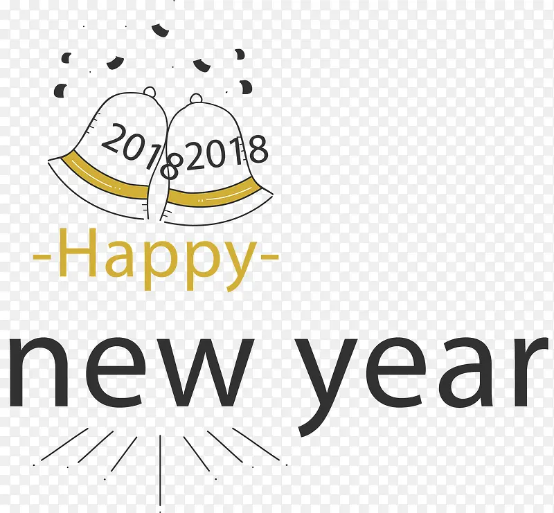 2018新年标签矢量图