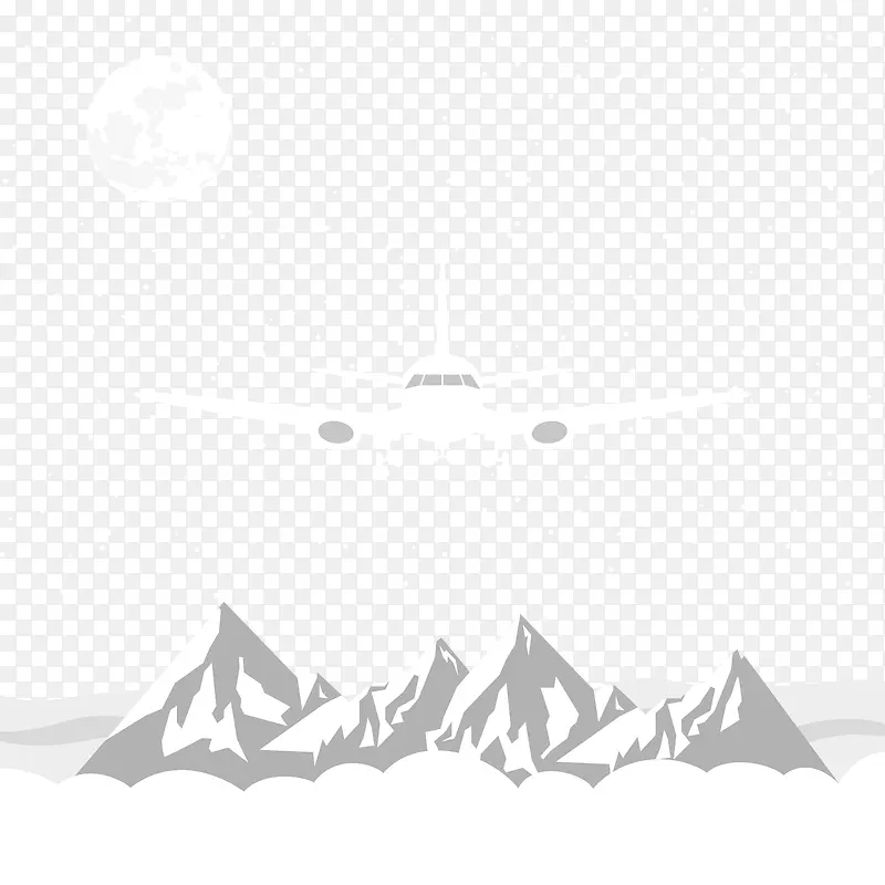 飞越雪山的飞机矢量素材