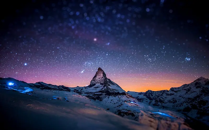 余晖的星空唯美素材