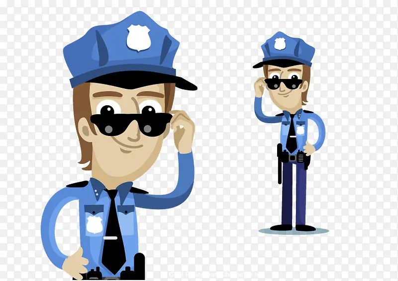 矢量元素卡通警察