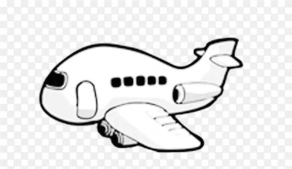 卡通白色飞机素材