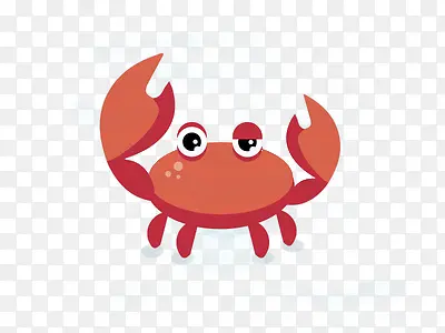 扁平化红色螃蟹