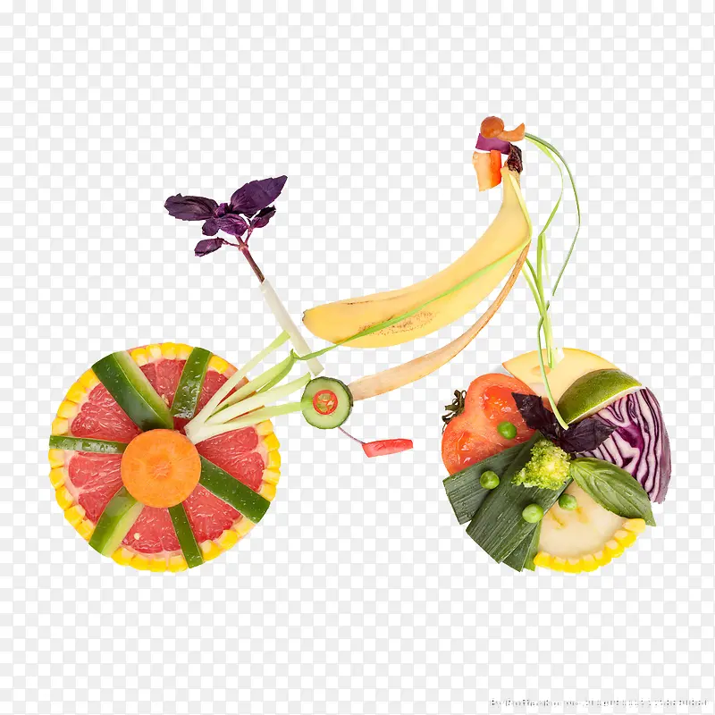 食物自行车图案