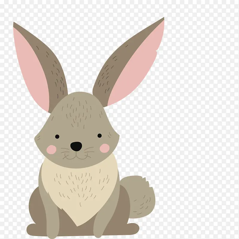卡通小清新动物装饰海报设计小兔