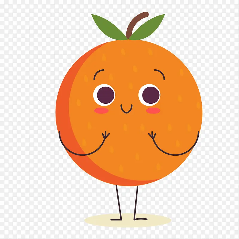 橙色橘子水果矢量图