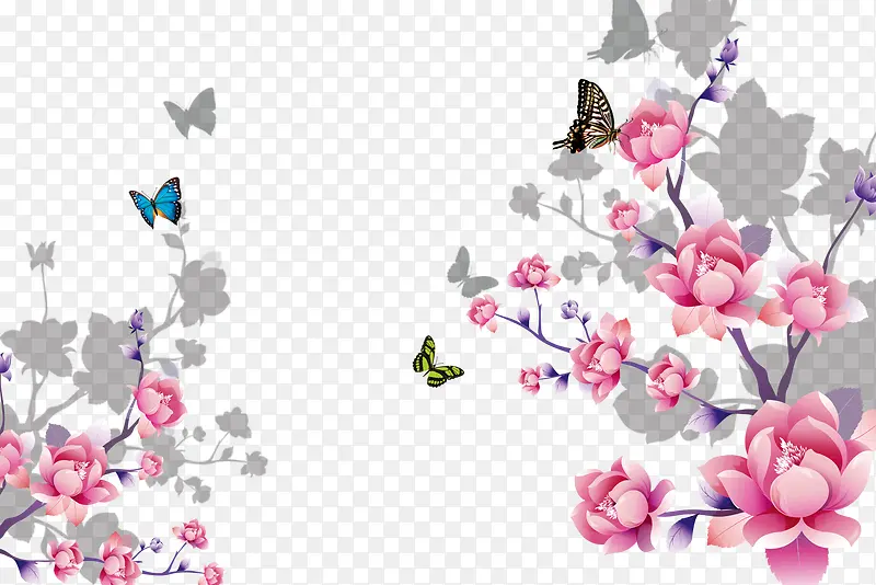 粉色简约桃花