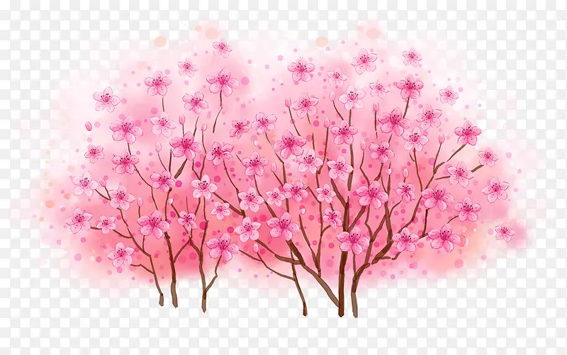 粉色桃花树木设计