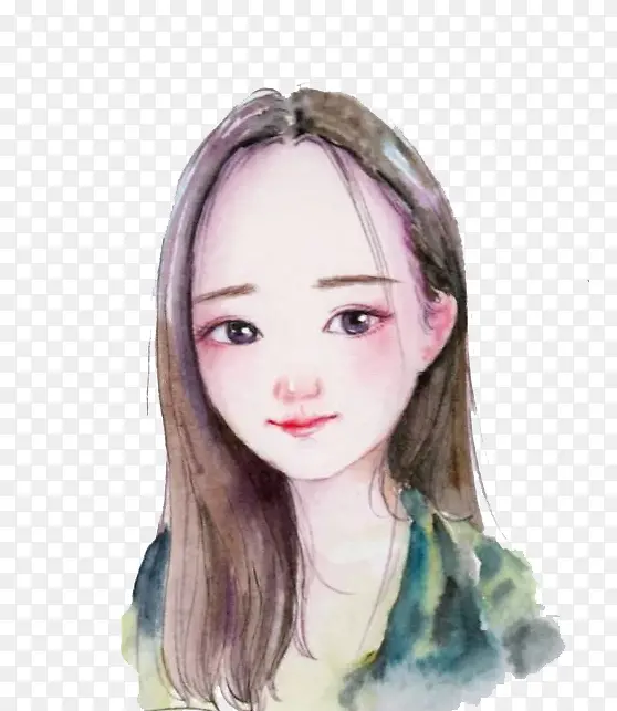 水彩女孩