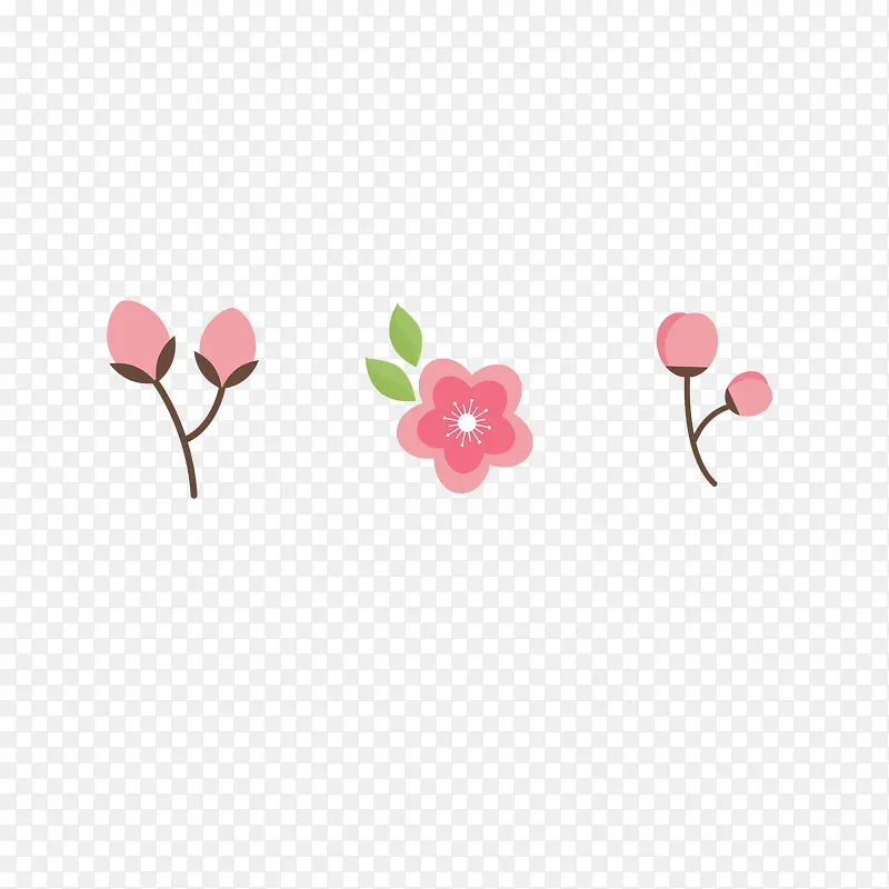 可爱粉色手绘桃花花朵