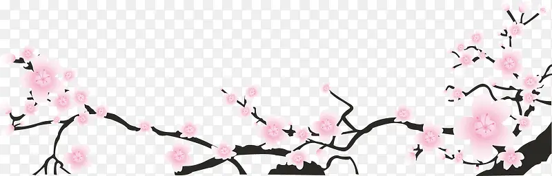 矢量粉色桃花装饰