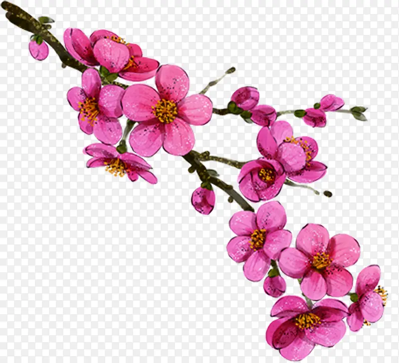 粉色桃花可爱手绘