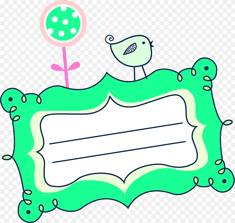 绿色漫画信封素材