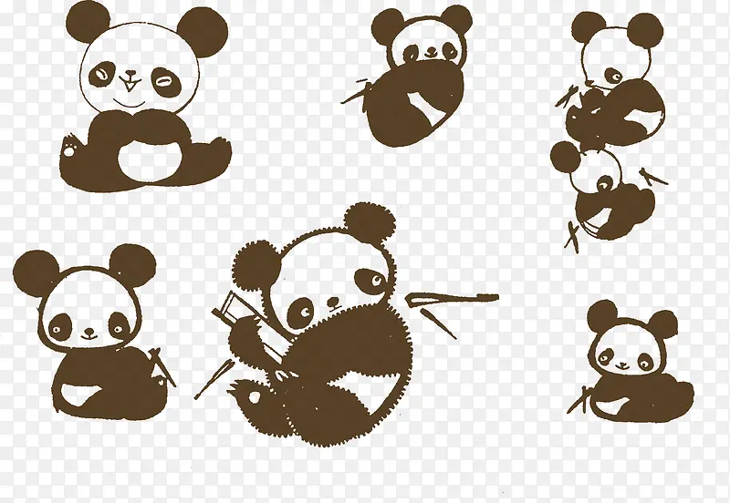 手绘可爱卡通熊猫装饰