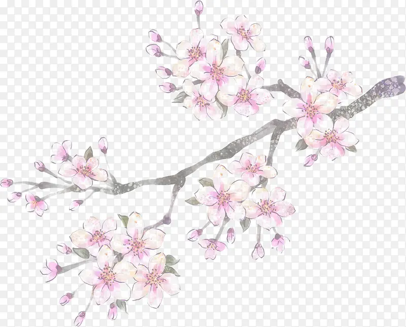 手绘粉色温馨桃花