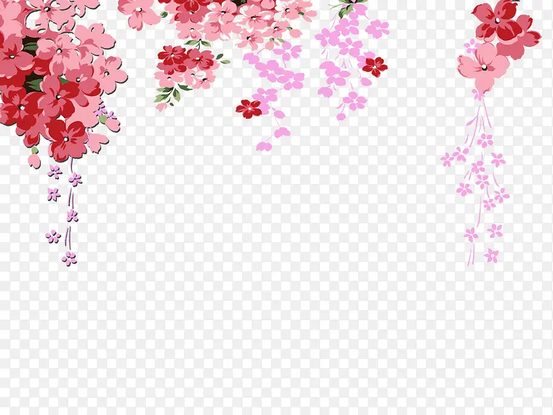 粉色立体小花边框背景