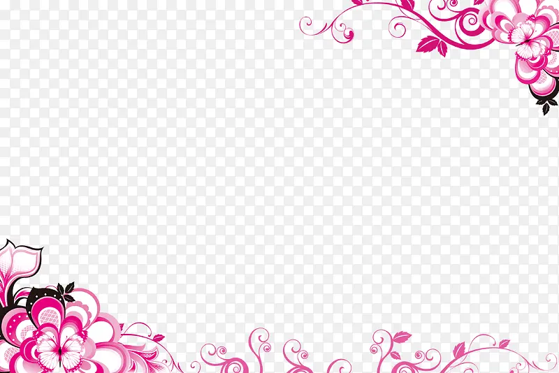 粉色的花卉边框