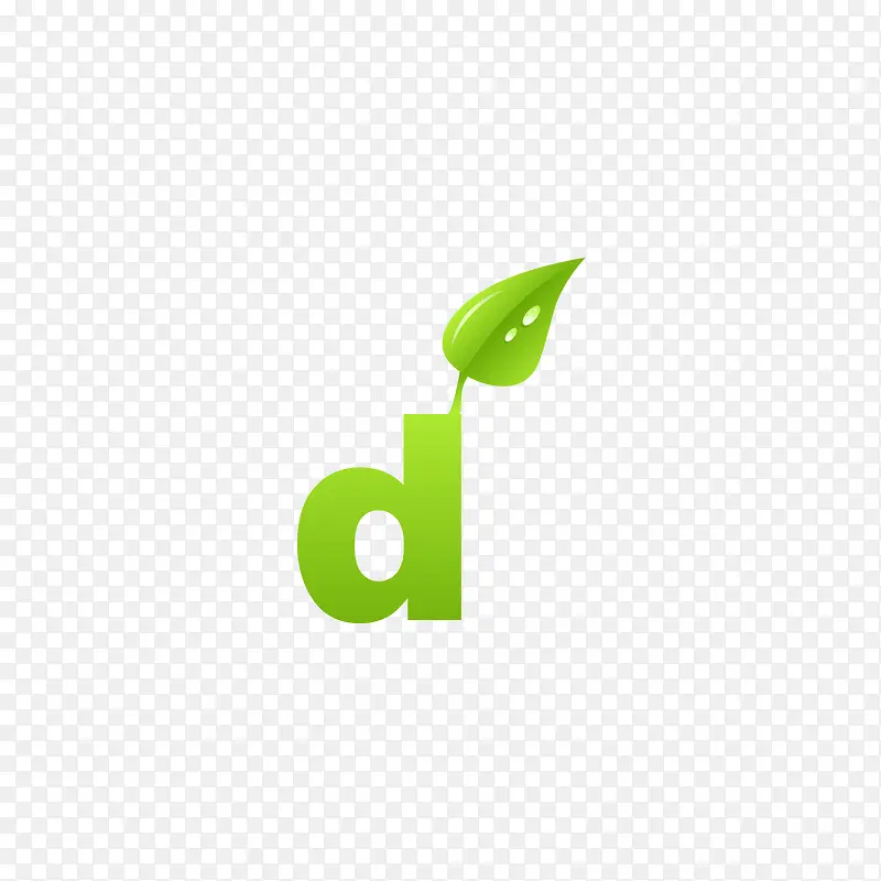 绿色叶子字母d