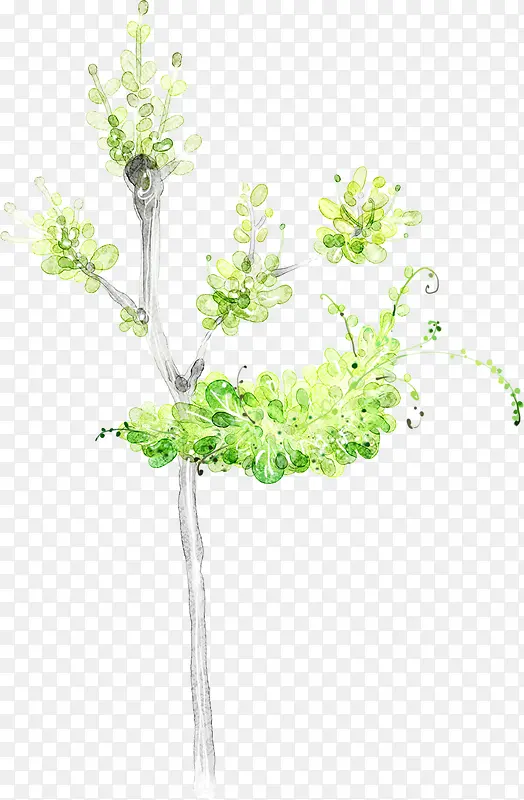 绿色清新叶子树