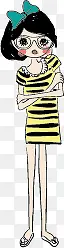 手绘卡通女孩