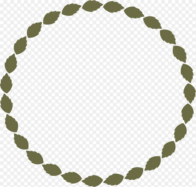 绿色叶子圆环矢量图