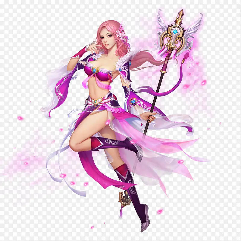 粉色光效游戏女神