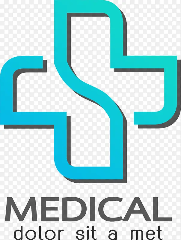 创意蓝色矢量医疗logo图