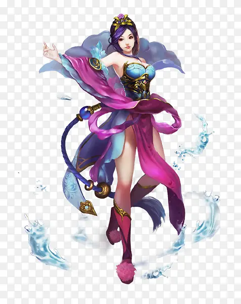 蓝紫色游戏服饰人物女神