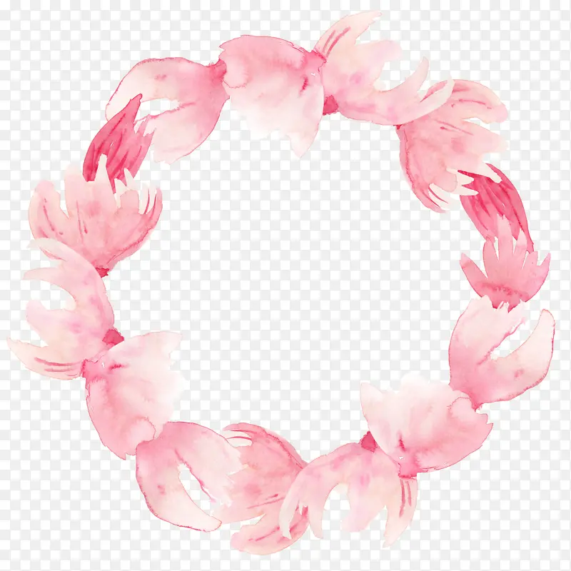 粉色花环