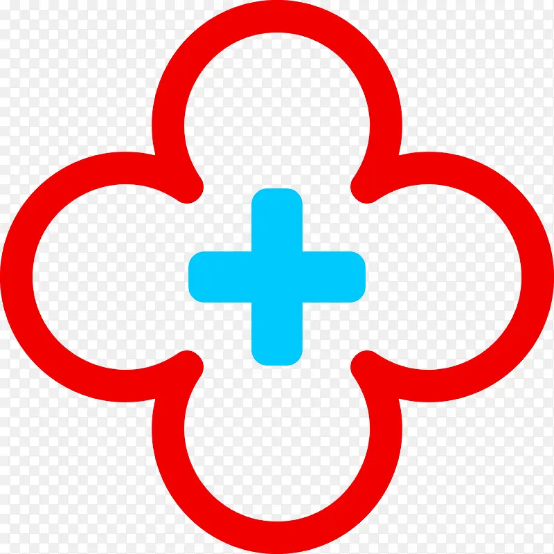 红色矢量医院logo图