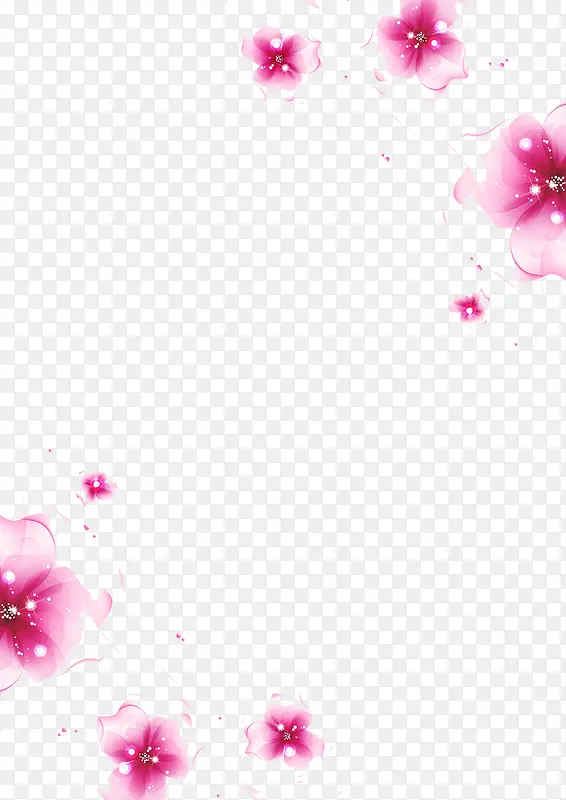 手绘粉色炫彩花朵