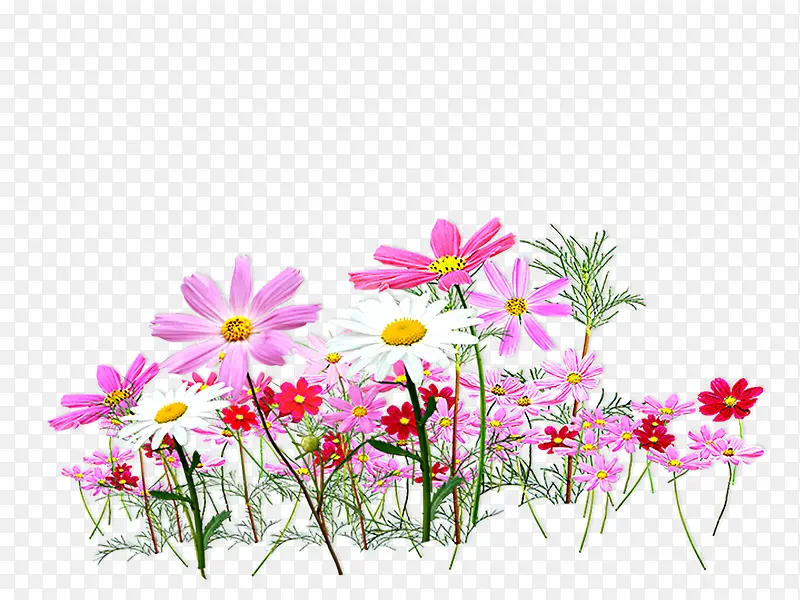 粉色清新花圃装饰图案