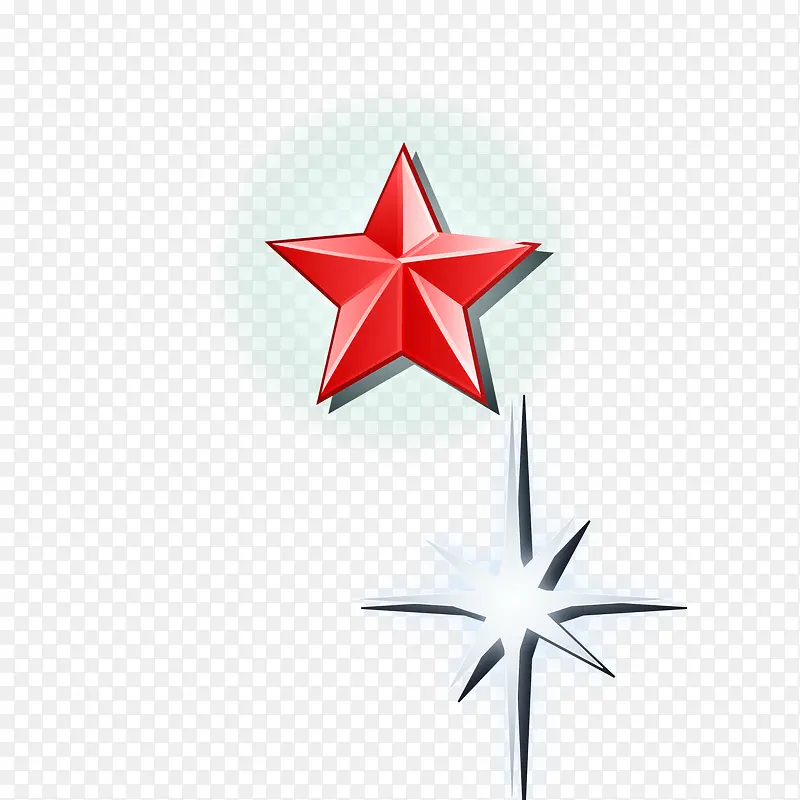 圣诞五角星矢量图