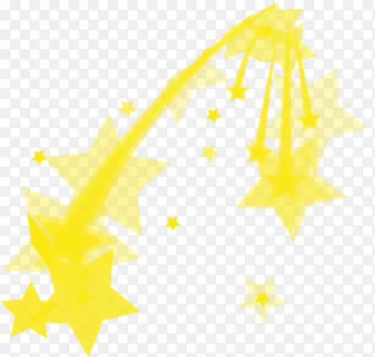 黄色梦幻设计五角星装饰