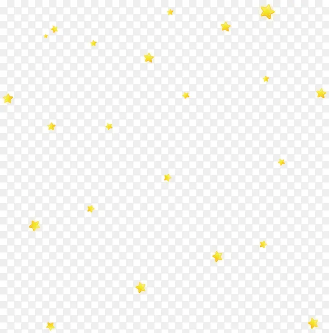 黄色卡通悬浮五角星