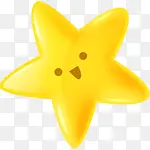 可爱卡通黄色五角星png素材