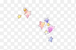 手绘彩色五角星可爱小巧