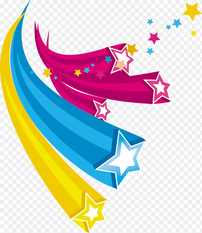 扁平卡通风格五角星形状