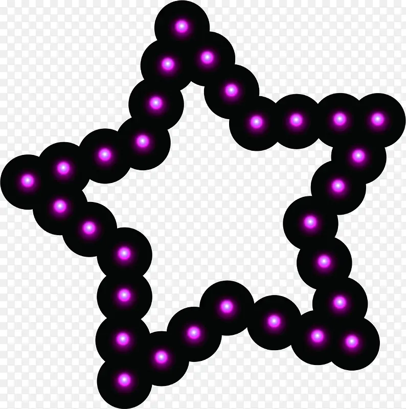 紫色圆球组成五角星