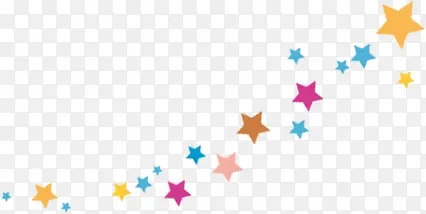 向上彩色五角星组成的彩带