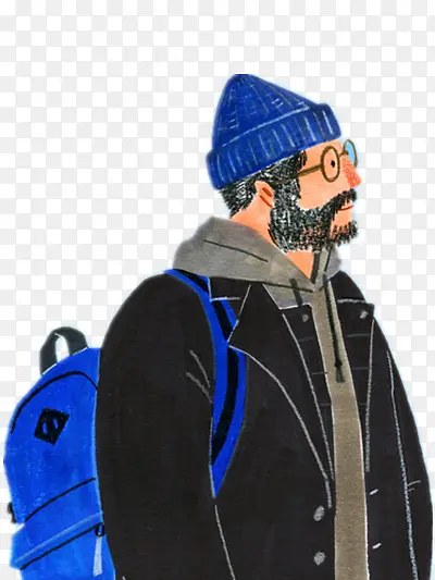 男人与背包