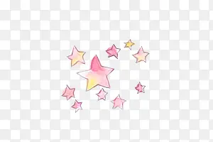 手绘粉色可爱五角星