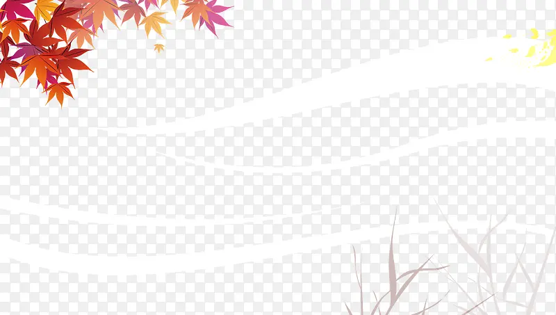 背景装饰 树叶 秋天 线条
