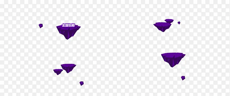 紫色几何漂浮元素