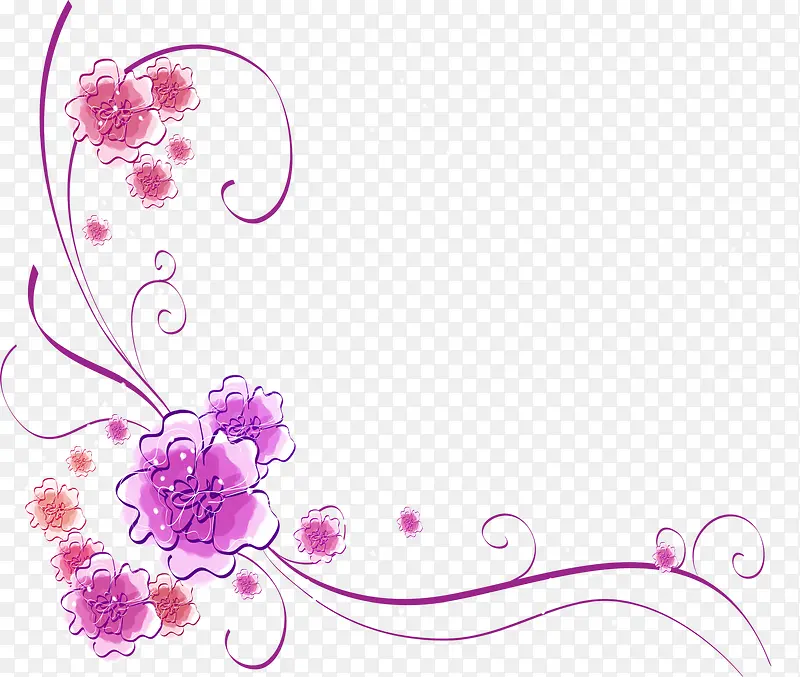 创意复古元素紫色花卉纹理
