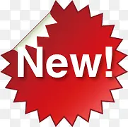 红色渐变花边新品new标签
