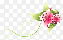 粉色手绘花朵植物装饰