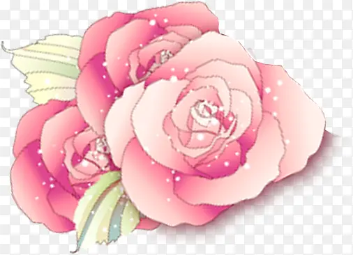 粉色温馨手绘花朵植物