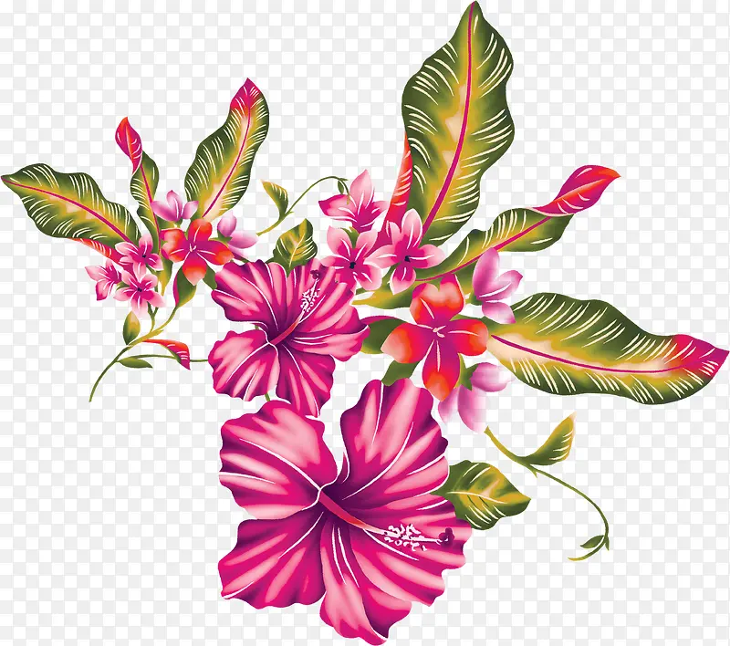 粉色手绘艺术花朵设计
