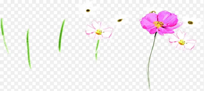 粉色文艺水彩春季花朵